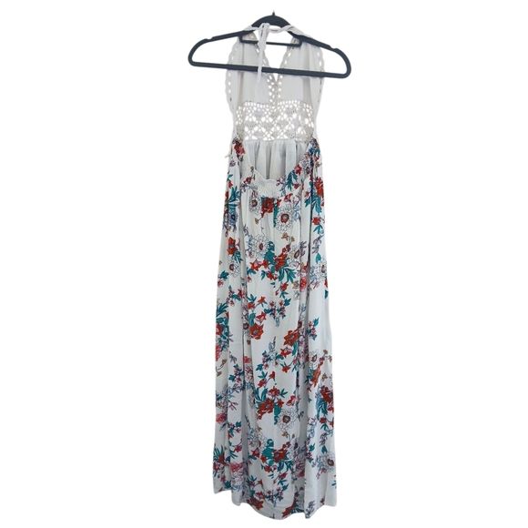 Lilbetter Elegant Floral Halter Maxi Dress Sz L - Picture 4 of 8